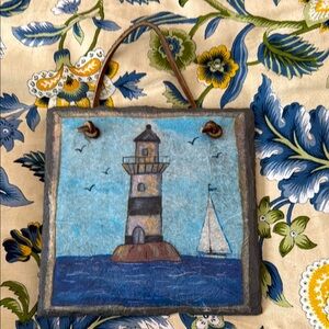 Lighthouse Wall Art with Sailboat